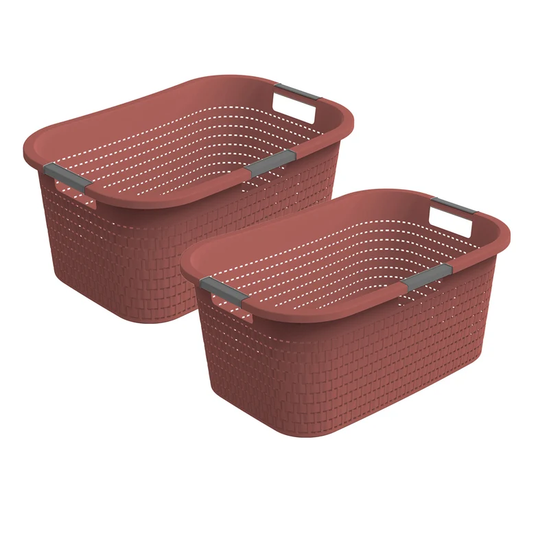 2er Set Country Wäschekorb 40l 2tlg.