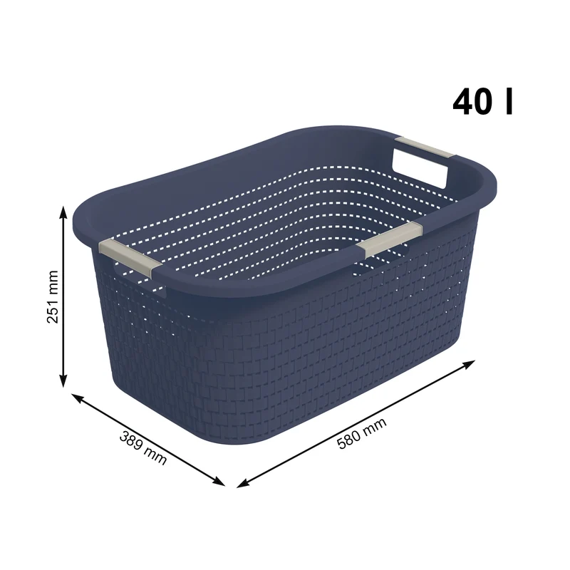 3er Set Country Wäschekorb 40l 3tlg.