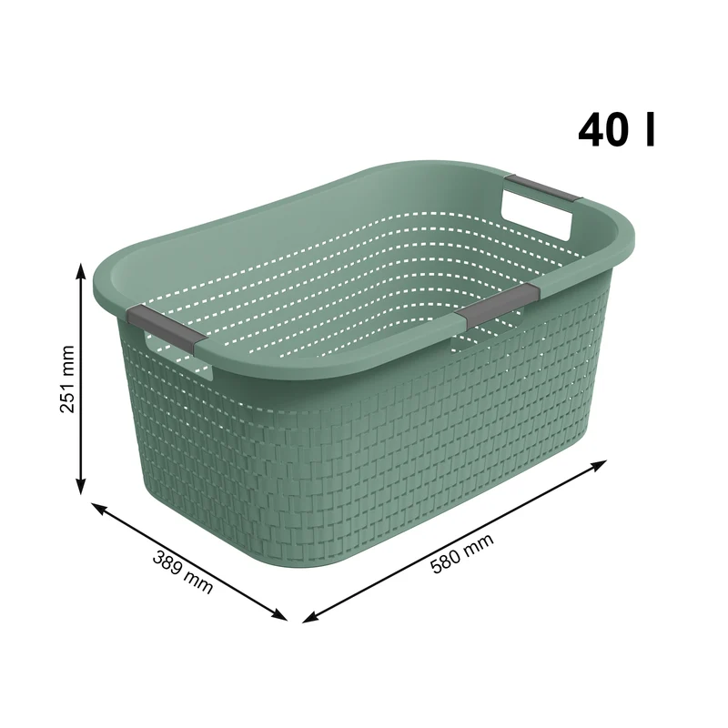 3er Set Country Wäschekorb 40l 3tlg.