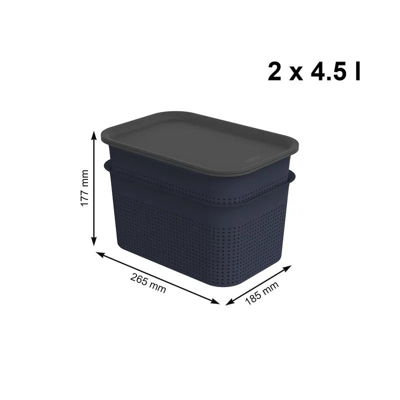 2er Set Boxen mit Deckel 4,5 l BRISEN
