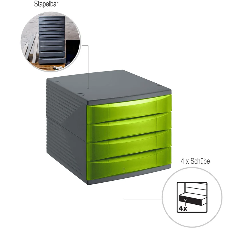 Bürobox 4 Schübe geschlossen QUADRA
