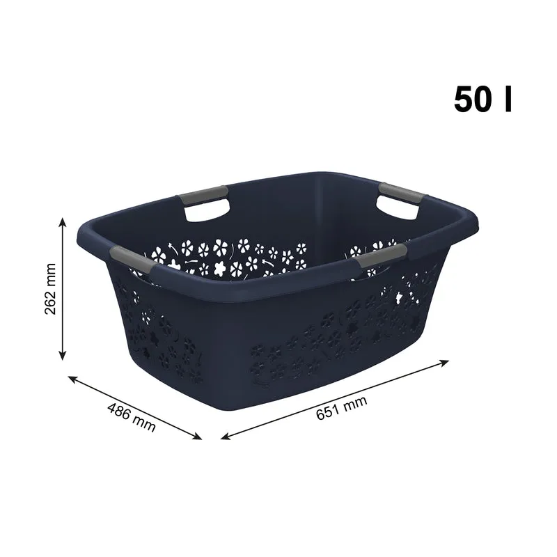 3er Set Wäschekorb 50 l FLOWERS
