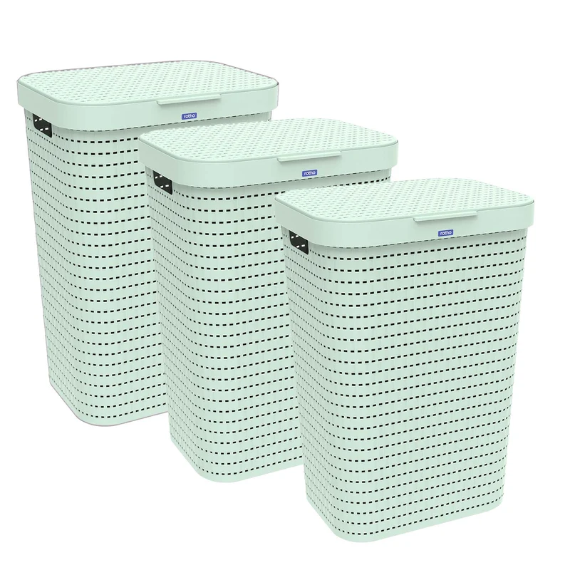3er Set Wäschesammler 55 l COUNTRY