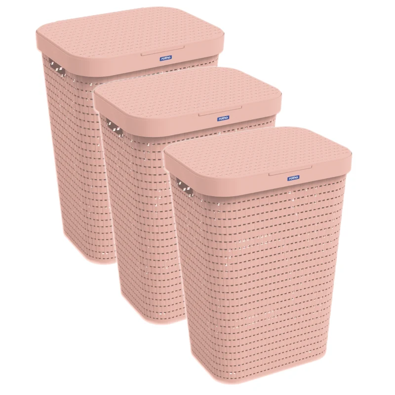 3er Set Wäschesammler 55 l COUNTRY