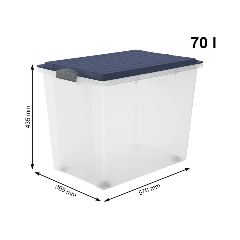 Stapelbox mit Rollen DIN A3, 70 l COMPACT