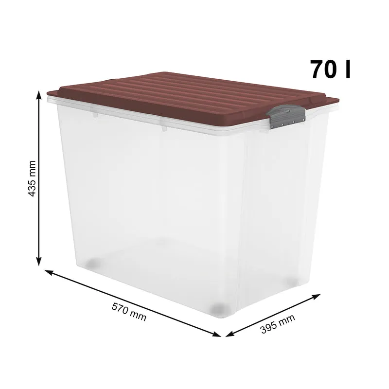 Stapelbox mit Rollen DIN A3, 70 l COMPACT