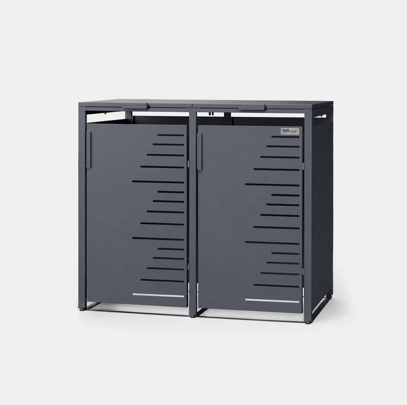 HUX-HOME® Köln V.1 Premium-Mülltonnenbox im exklusiven, minimalistischen Design | Mülltonnenverkleidung für 240-L-Tonnen