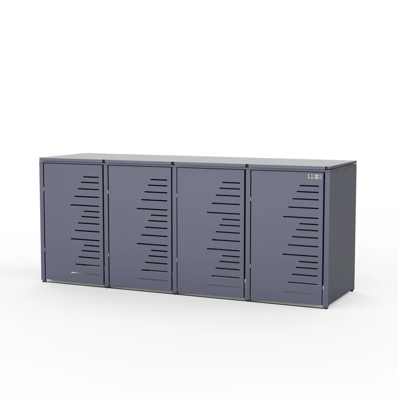 HUX-HOME® Köln V.1 Premium-Mülltonnenbox im exklusiven, minimalistischen Design | Mülltonnenverkleidung für 240-L-Tonnen
