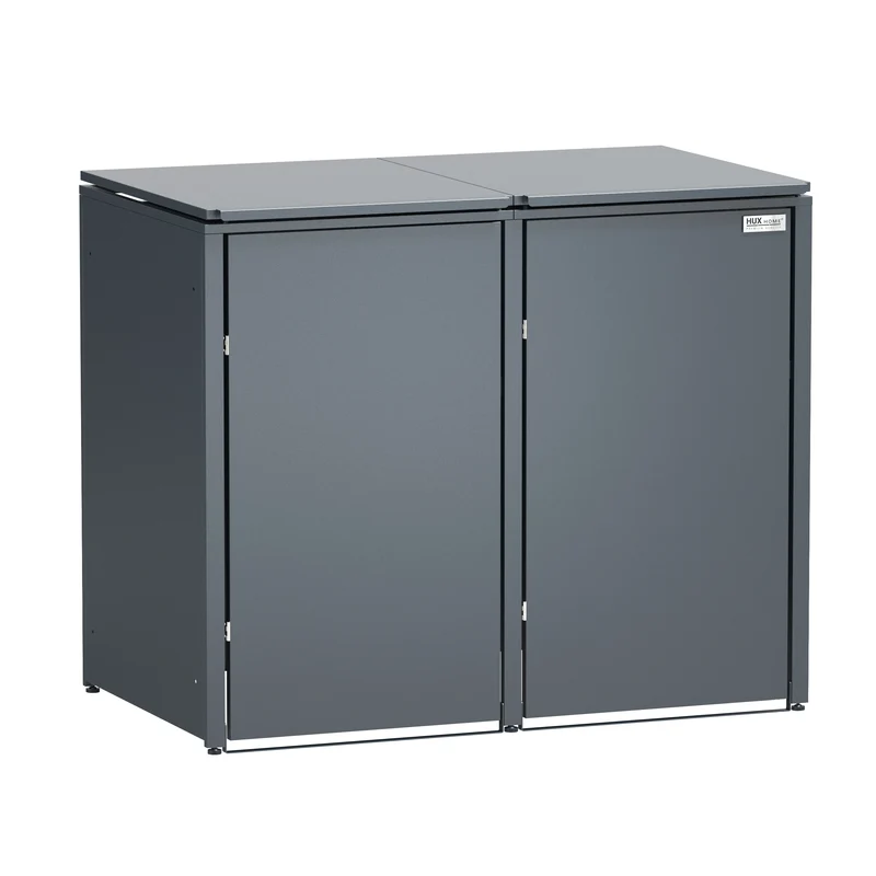 HUX-HOME® Berlin Premium-Mülltonnenbox im exklusiven, minimalistischen Design | Mülltonnenverkleidung für 240-L-Tonnen