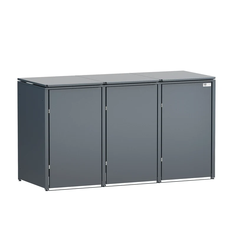HUX-HOME® Berlin Premium-Mülltonnenbox im exklusiven, minimalistischen Design | Mülltonnenverkleidung für 240-L-Tonnen