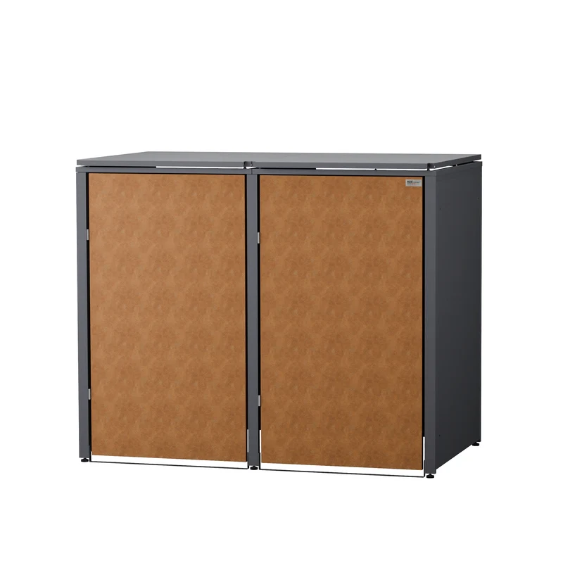 HUX-HOME® Hamburg Premium-Mülltonnenbox in exklusiver Rostoptik | Mülltonnenverkleidung für 240-L-Tonnen