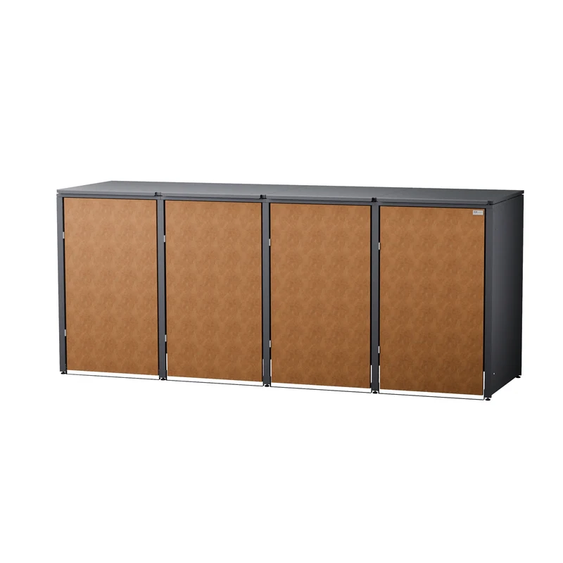 HUX-HOME® Hamburg Premium-Mülltonnenbox in exklusiver Rostoptik | Mülltonnenverkleidung für 240-L-Tonnen