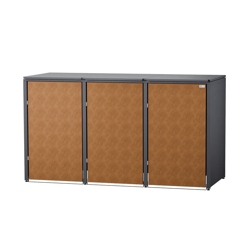 HUX-HOME® Hamburg Premium-Mülltonnenbox in exklusiver Rostoptik | Mülltonnenverkleidung für 240-L-Tonnen
