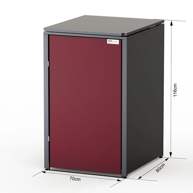 HUX-HOME® München Premium-Mülltonnenbox im exklusiven Design | Mülltonnenverkleidung für 240-L-Tonnen