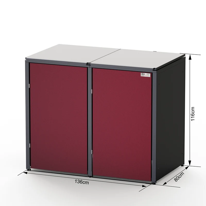 HUX-HOME® München Premium-Mülltonnenbox im exklusiven Design | Mülltonnenverkleidung für 240-L-Tonnen