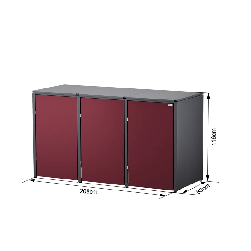 HUX-HOME® München Premium-Mülltonnenbox im exklusiven Design | Mülltonnenverkleidung für 240-L-Tonnen