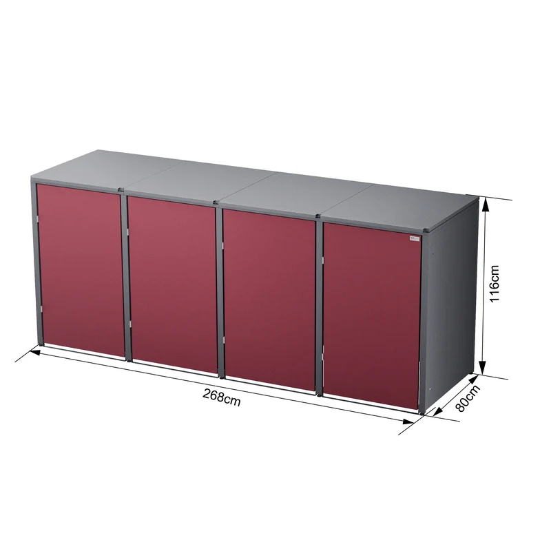 HUX-HOME® München Premium-Mülltonnenbox im exklusiven Design | Mülltonnenverkleidung für 240-L-Tonnen