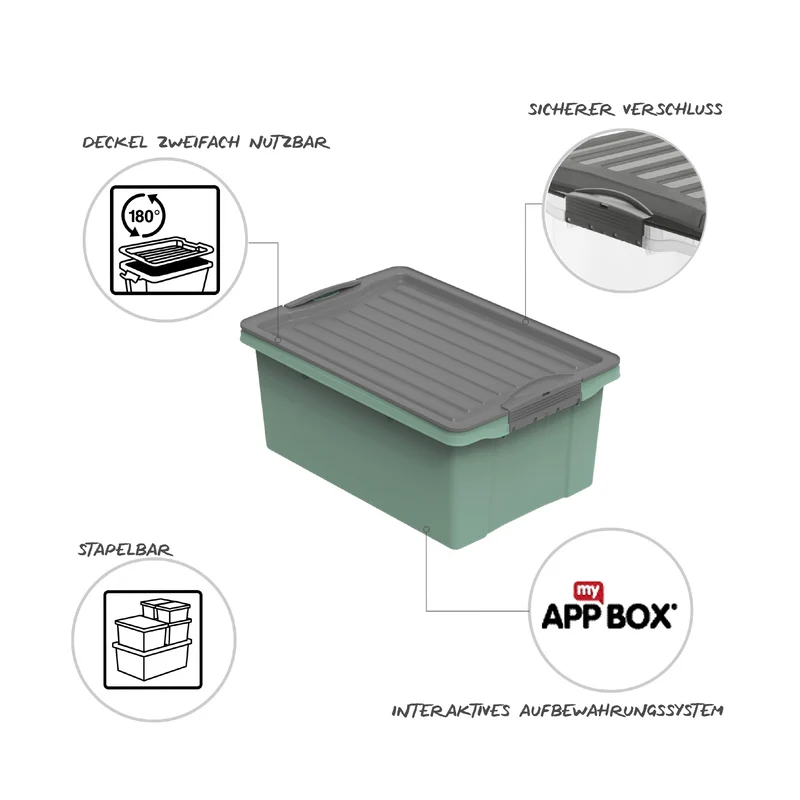 3er Set Stapelbox 13 l COMPACT