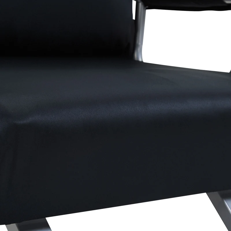 HOMCOM – 3-in-1-Schlafsessel mit 5-fach verstellbarer Rückenlehne und Kissen, 65 × 77 × 80 cm, Schwarz