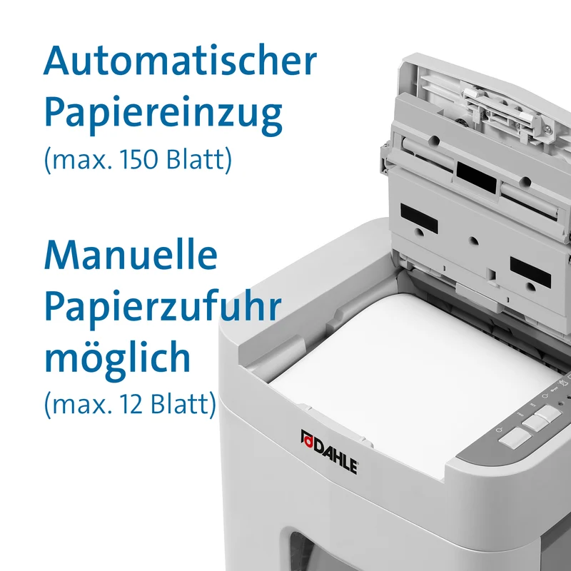 Aktenvernichter Dahle ShredMATIC 150 – 4 × 12 mm, 24 L