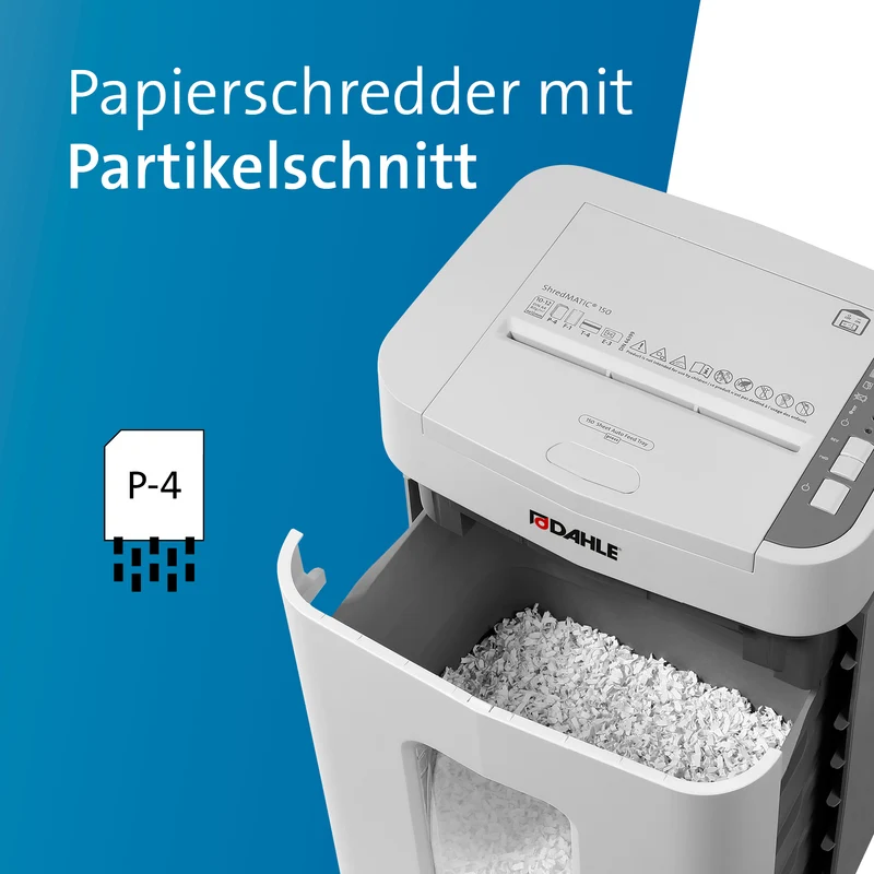 Aktenvernichter Dahle ShredMATIC 150 – 4 × 12 mm, 24 L