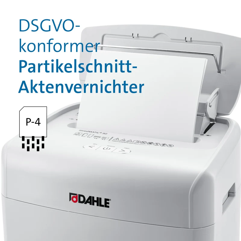 Aktenvernichter Dahle ShredMATIC 90 Schnitt 4 x 12 mm, 1-90 Blatt, 23 L