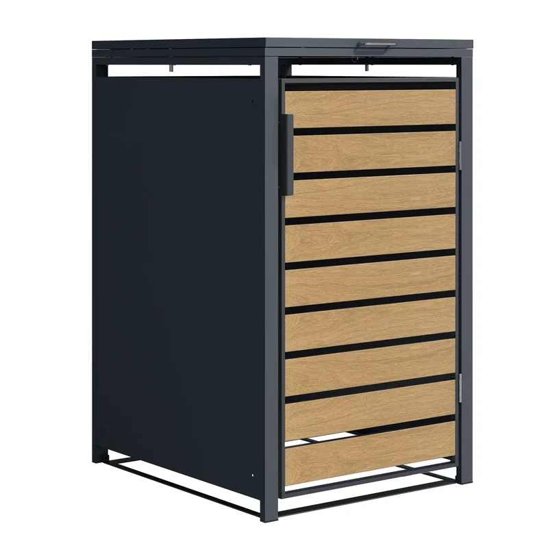 TREVANO Mülltonnenbox 1er – Holzoptik