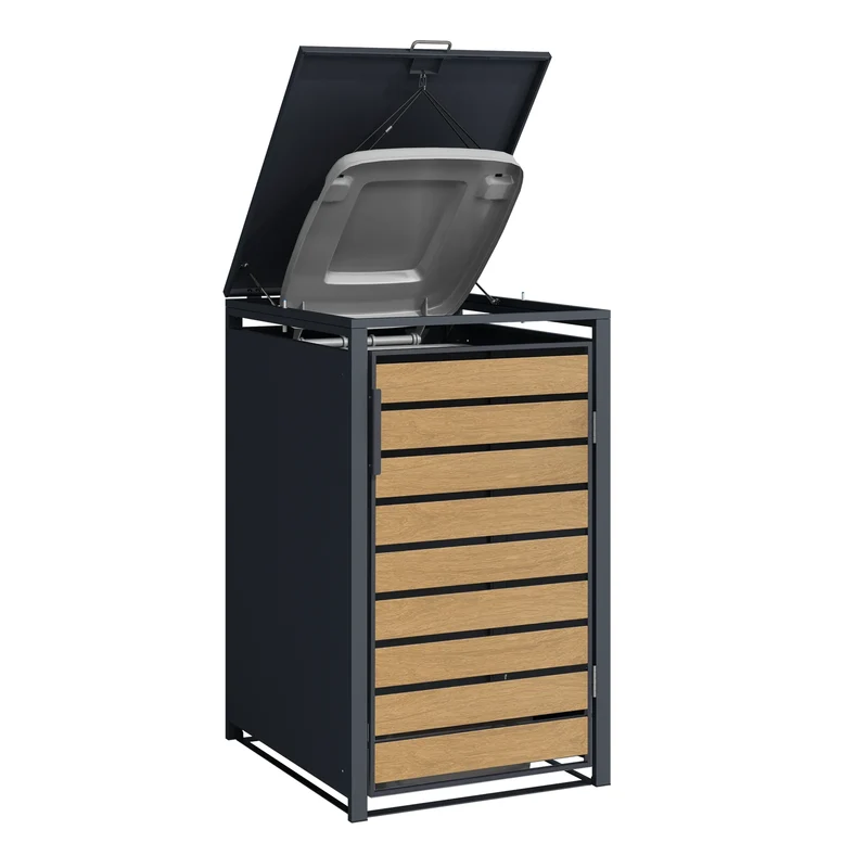 TREVANO Mülltonnenbox 1er – Holzoptik