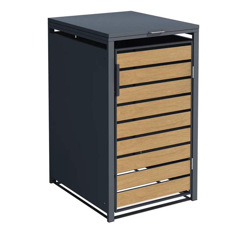 TREVANO Mülltonnenbox 1er – Holzoptik