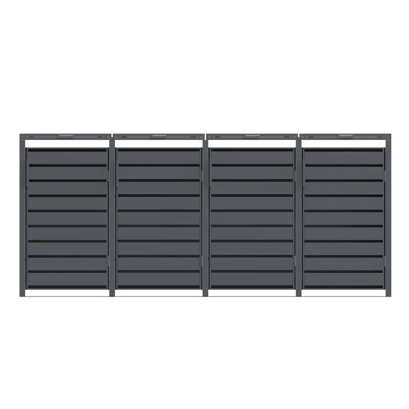 TREVANO Mülltonnenbox 4er – Anthrazit RAL 7016