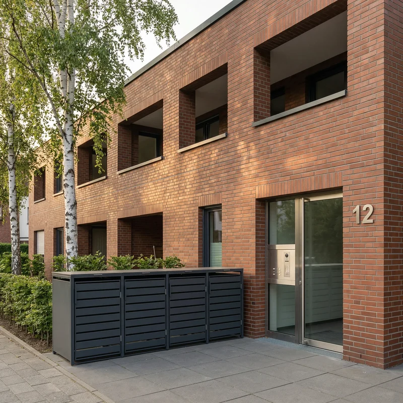 TREVANO Mülltonnenbox 4er – Anthrazit RAL 7016