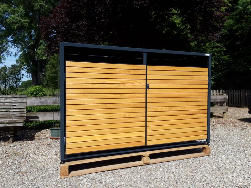 Fahrradgarage Holz für 4 Fahrräder, E-Bike, Allzweckbox