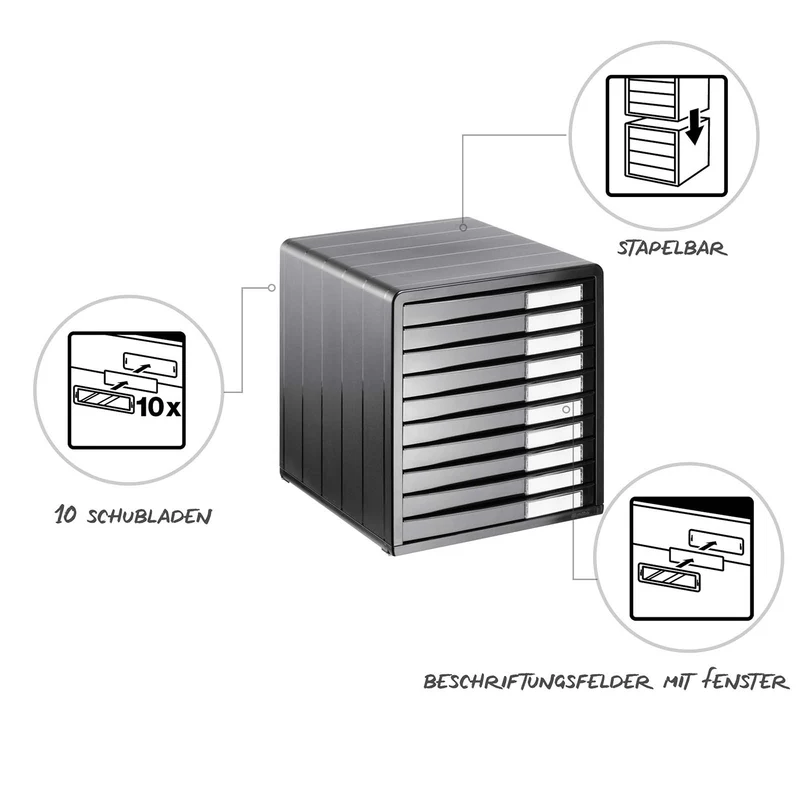 Bürobox geschlossen 10 Schübe TIMELESS