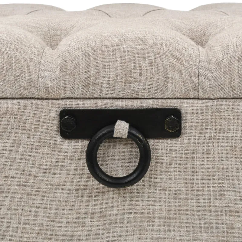 vidaXL – Sitzbank mit Stauraum und Rückenlehne, 110 × 52 × 75 cm, Stoff, Creme