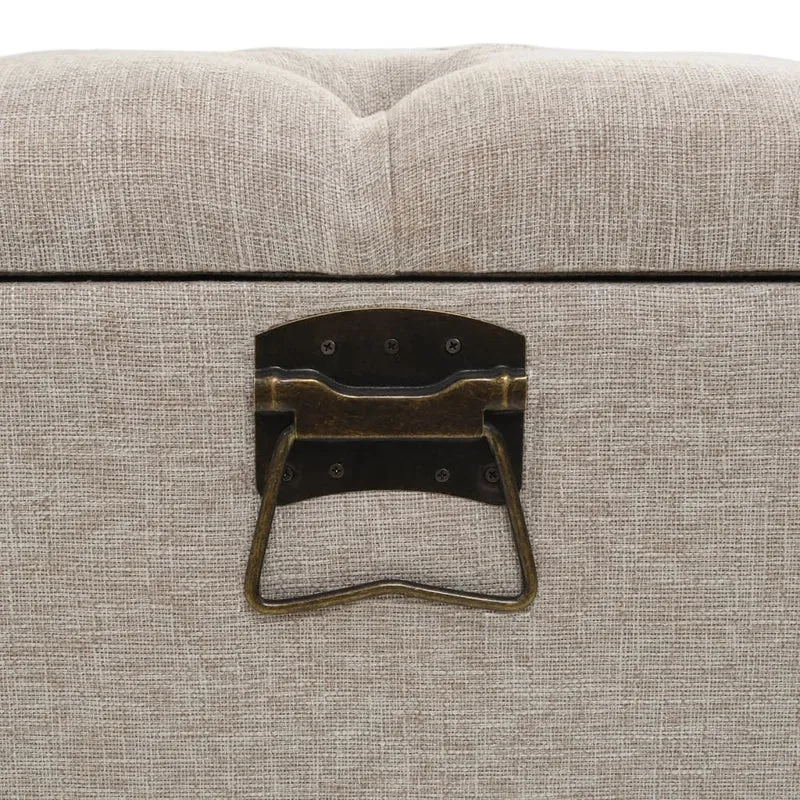 vidaXL – Sitzbank mit Stauraum und Rückenlehne, 110 × 52 × 75 cm, Stoff, Creme