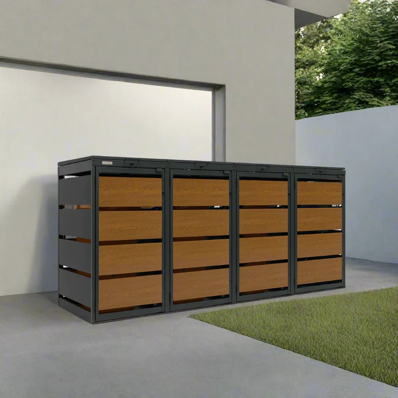 OBOX Oak 4er Mülltonnenbox