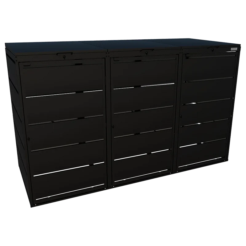 OBOX 3er Mülltonnenbox mit Klappdach