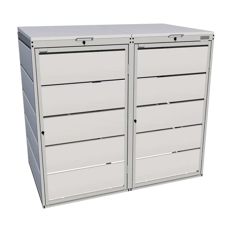 OBOX 2er Mülltonnenbox mit Klappdach