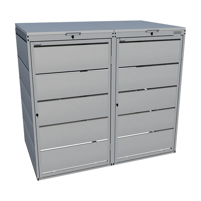 OBOX 2er Mülltonnenbox mit Klappdach