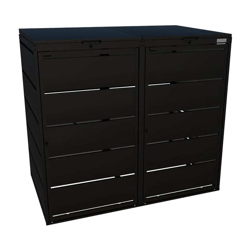 OBOX 2er Mülltonnenbox mit Klappdach