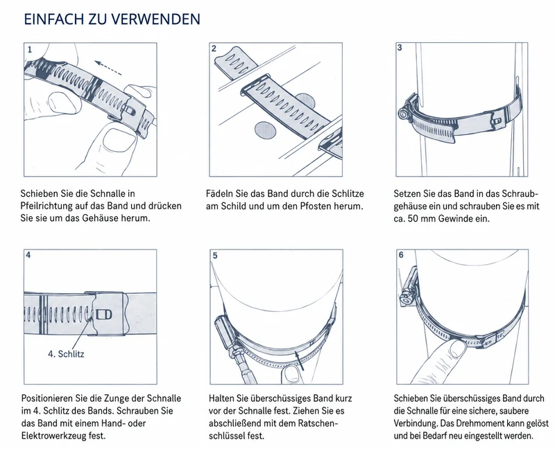Befestigungsband Tamtorque 70 – 100 mm (50 Stück)