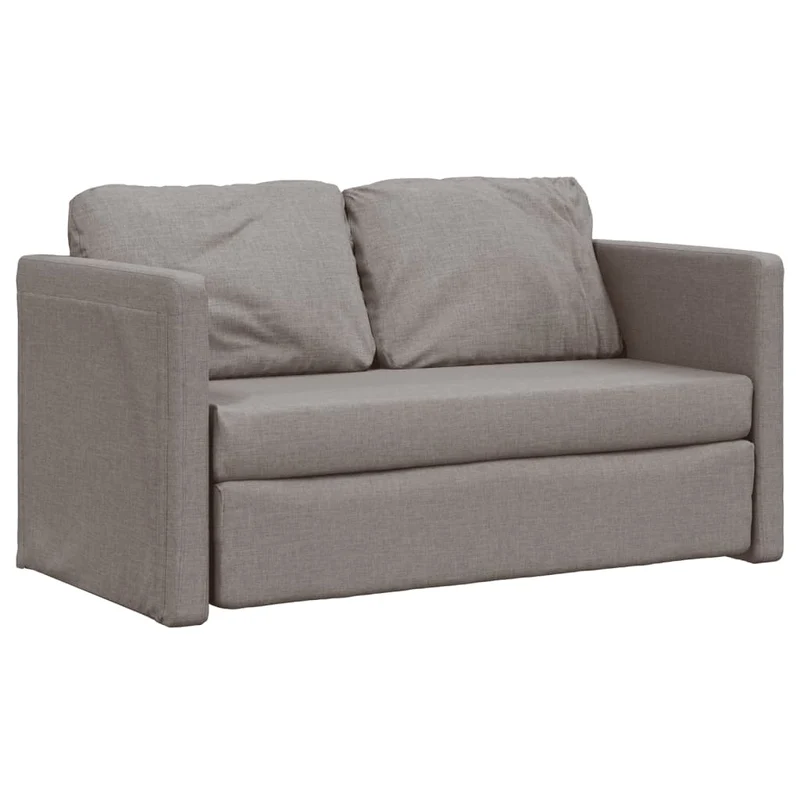 vidaXL - Bodensofa, Boden Sofa, Bodencouch, Bodensofa mit Schlaffunktion, Tragfähigkeit (pro Sitz ) 110 kg, 112x60x55 cm (112x174x55 cm), Stoff, Taupe