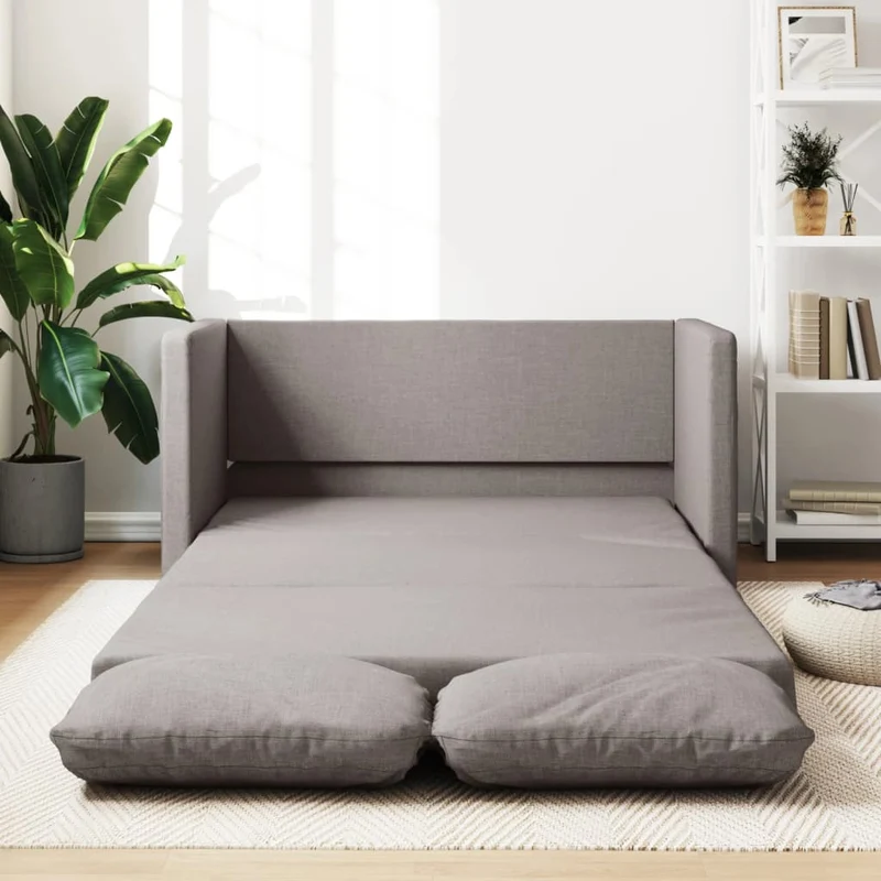 vidaXL - Bodensofa, Boden Sofa, Bodencouch, Bodensofa mit Schlaffunktion, Tragfähigkeit (pro Sitz ) 110 kg, 112x60x55 cm (112x174x55 cm), Stoff, Taupe