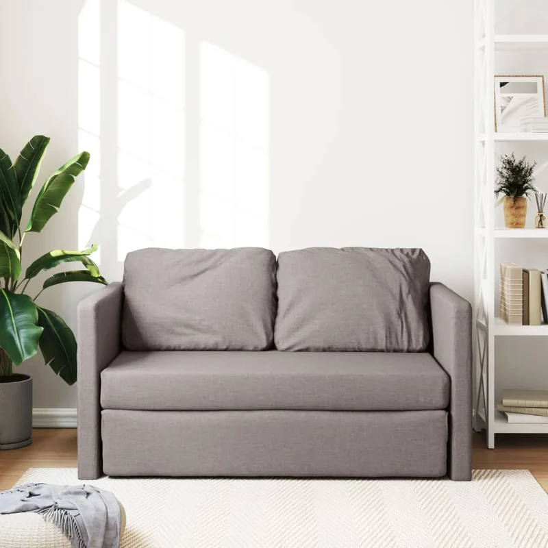 vidaXL - Bodensofa, Boden Sofa, Bodencouch, Bodensofa mit Schlaffunktion, Tragfähigkeit (pro Sitz ) 110 kg, 112x60x55 cm (112x174x55 cm), Stoff, Taupe