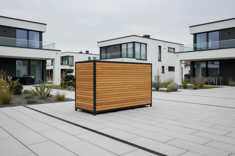 Rückwand mit Rhombusleisten für PREMIUM Mülltonnenboxen (1–4-fach wählbar)