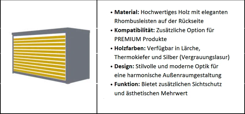 Rückwand mit Rhombusleisten für PREMIUM Mülltonnenboxen (1–4-fach wählbar)