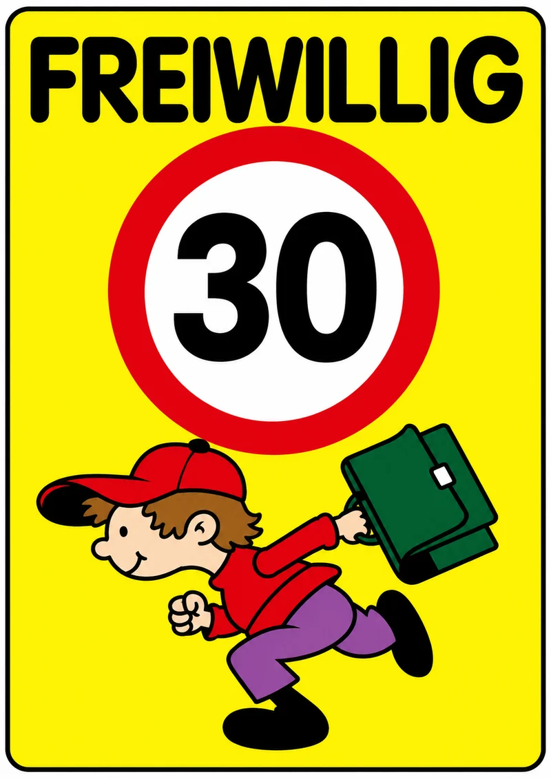 Kinderhinweisschild K9 Freiwillig 30 kmh
