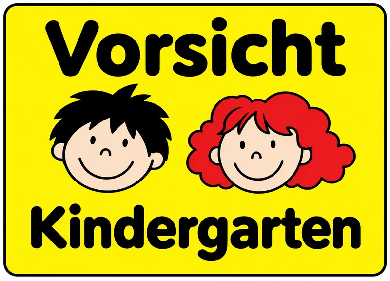 Kinderhinweisschild K11 Vorsicht Kindergarten, 650 x 1000 mm