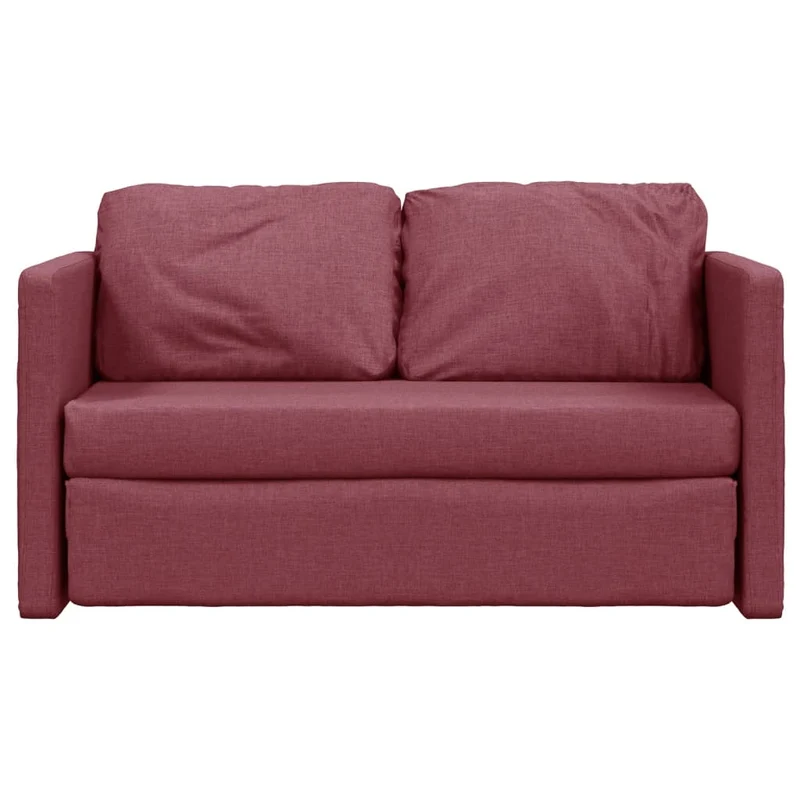 vidaXL - Bodensofa, Bodencouch, Bodensofa mit Schlaffunktion, 112 x60x55 cm (112x174x55 cm), Tragfähigkeit (pro Sitz) 110 kg, Stoff, Weinrot