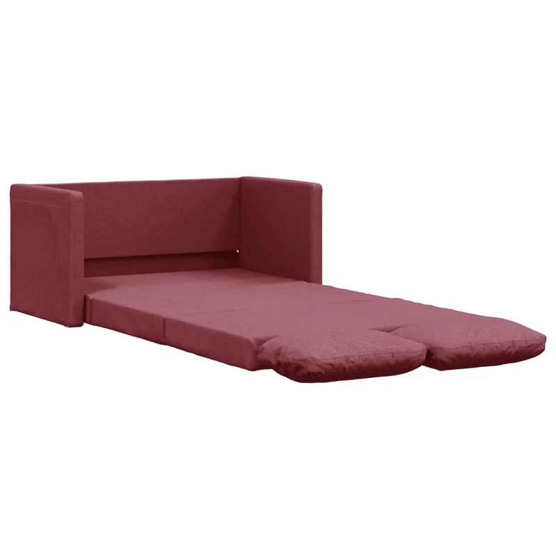 vidaXL - Bodensofa, Bodencouch, Bodensofa mit Schlaffunktion, 112 x60x55 cm (112x174x55 cm), Tragfähigkeit (pro Sitz) 110 kg, Stoff, Weinrot